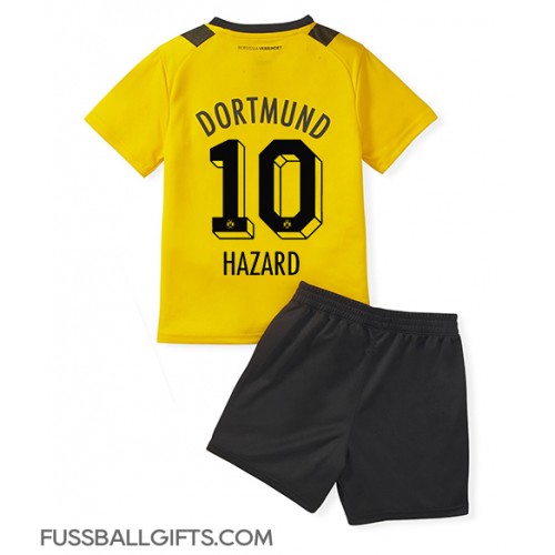 Borussia Dortmund Thorgan Hazard #10 Fußballbekleidung Heimtrikot Kinder 2022-23 Kurzarm (+ kurze hosen)